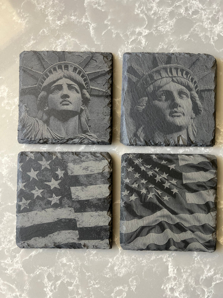 Square Slate Coaster "Patriotic"