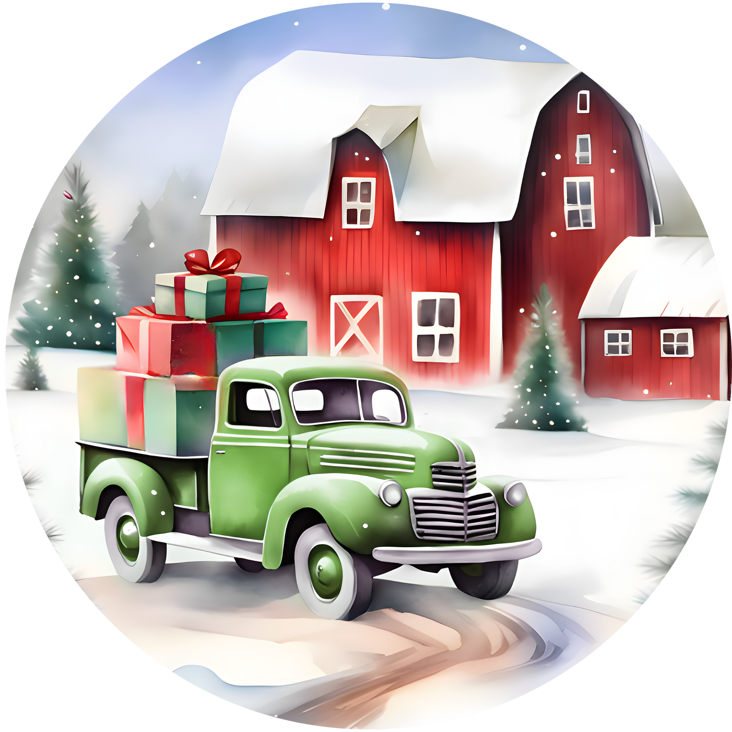 4" Round Ceramic Coaster - Holiday Theme