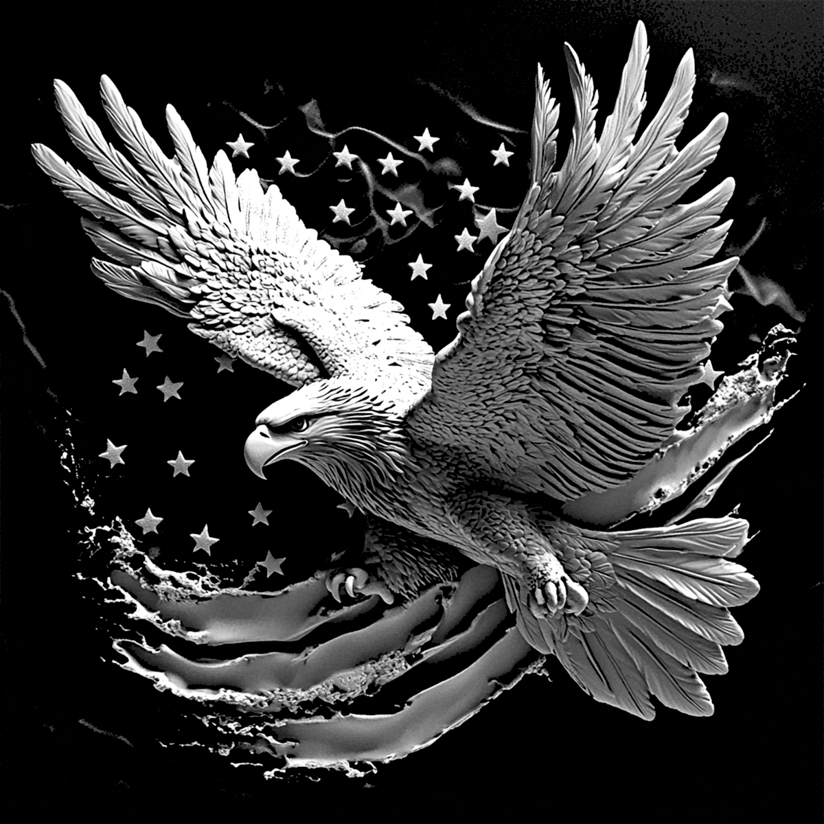 Square Slate Coaster "Bald Eagle"