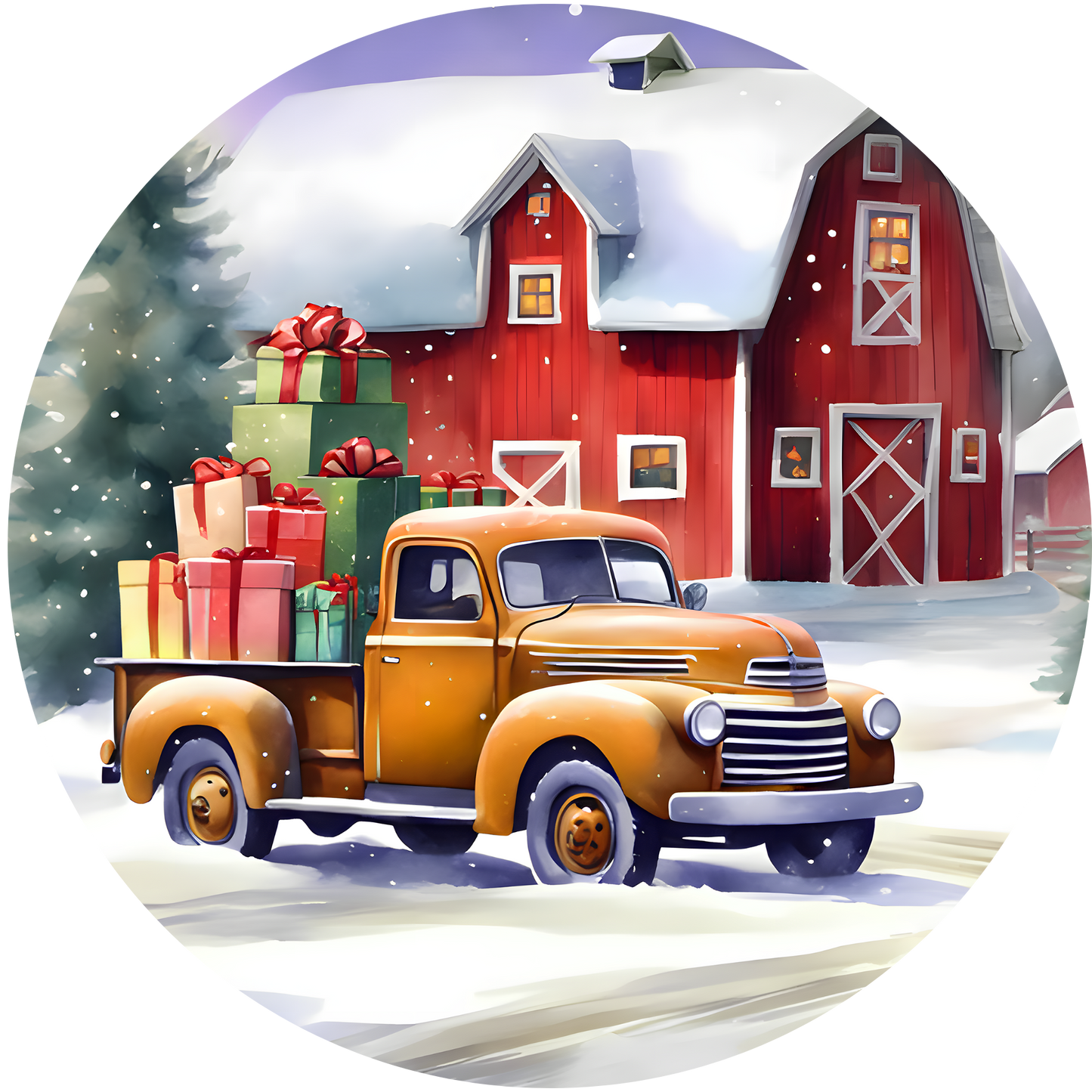 4" Round Ceramic Coaster - Holiday Theme