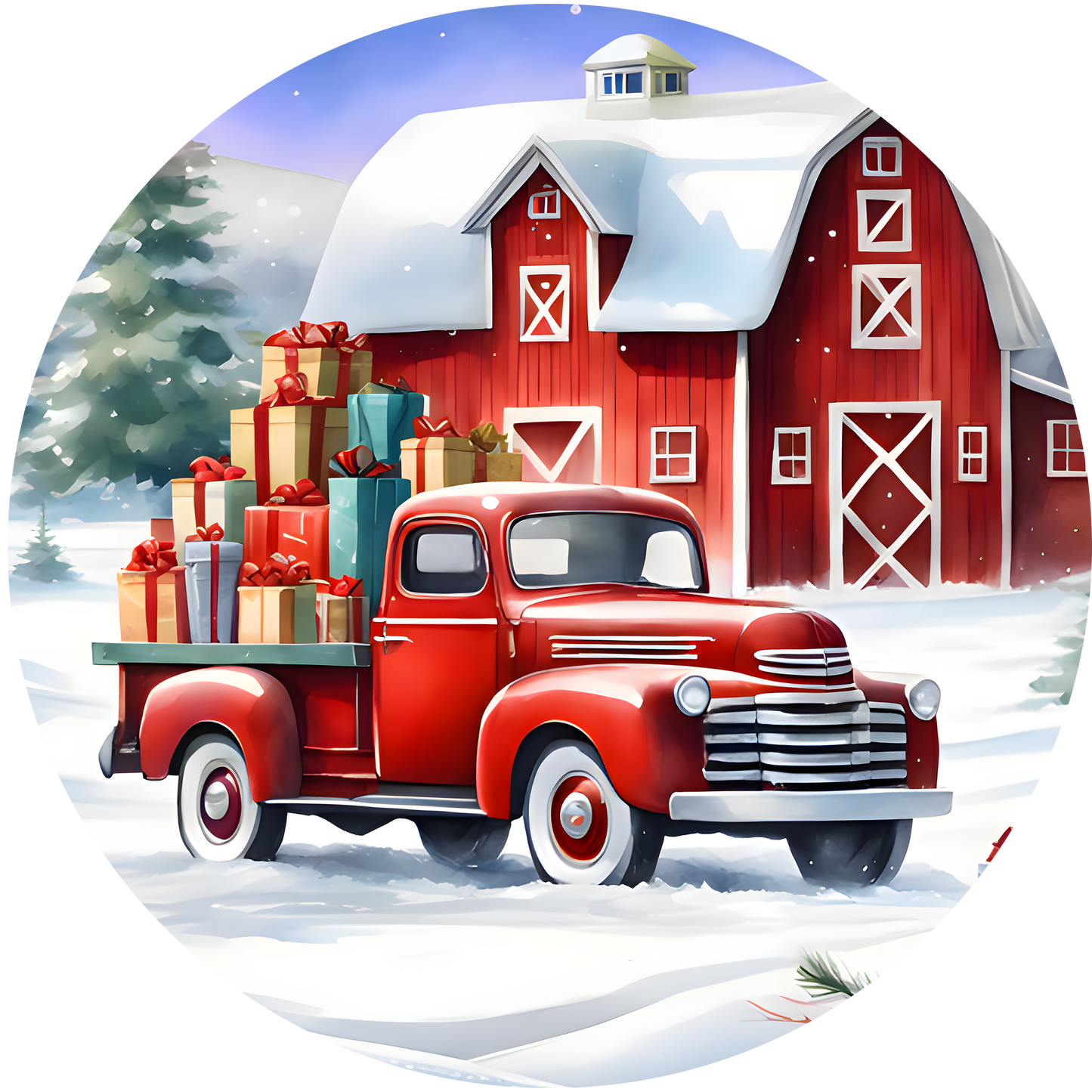 4" Round Ceramic Coaster - Holiday Theme