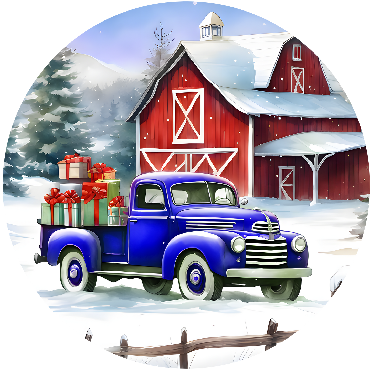 4" Round Ceramic Coaster - Holiday Theme