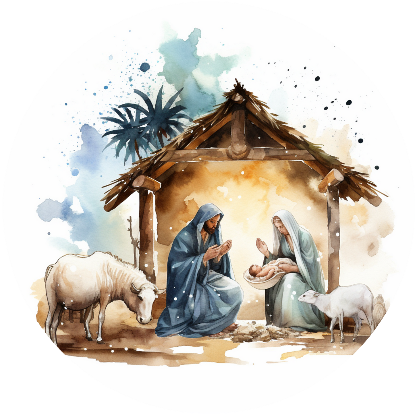 4" Round Ceramic Coaster - Holiday Theme