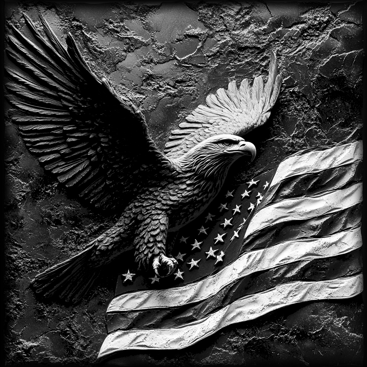 Square Slate Coaster "Bald Eagle"