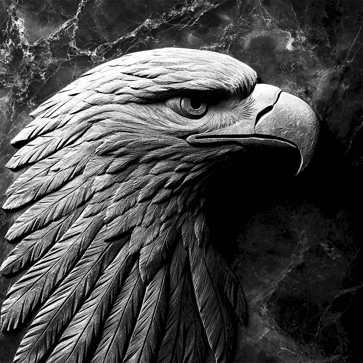 Square Slate Coaster "Bald Eagle"