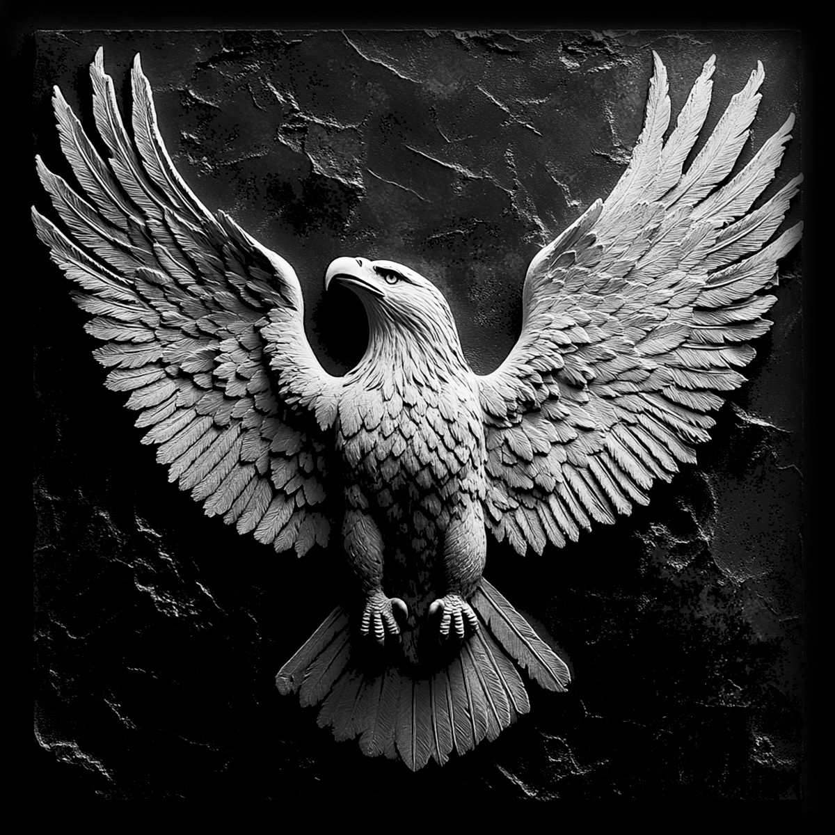 Square Slate Coaster "Bald Eagle"