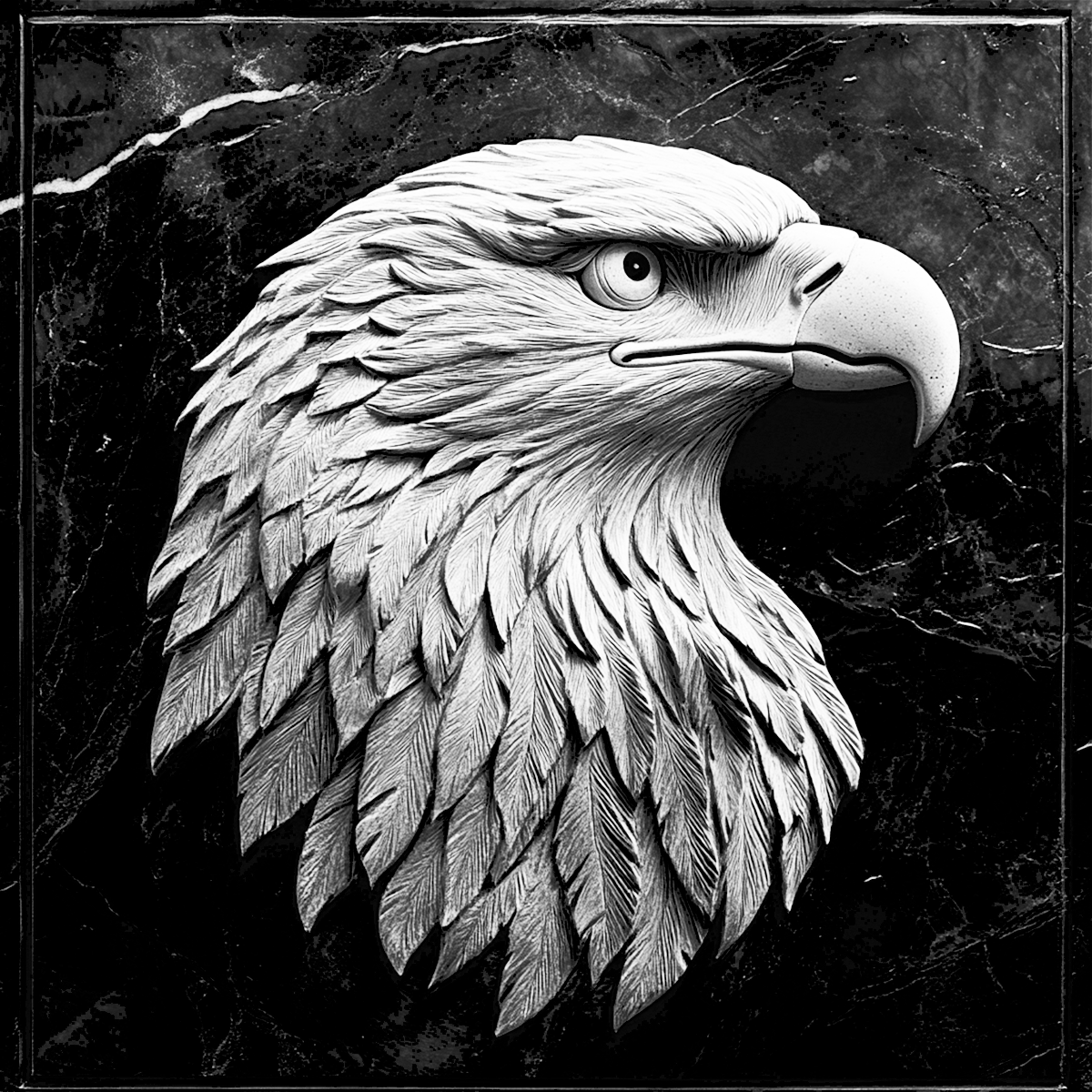 Square Slate Coaster "Bald Eagle"