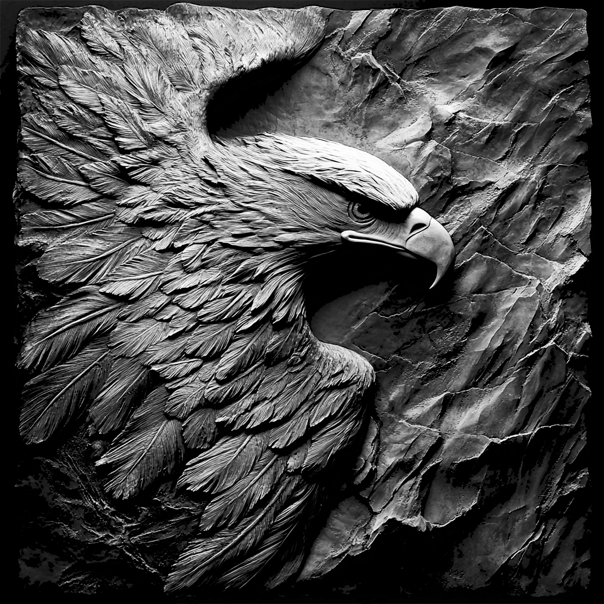 Square Slate Coaster "Bald Eagle"