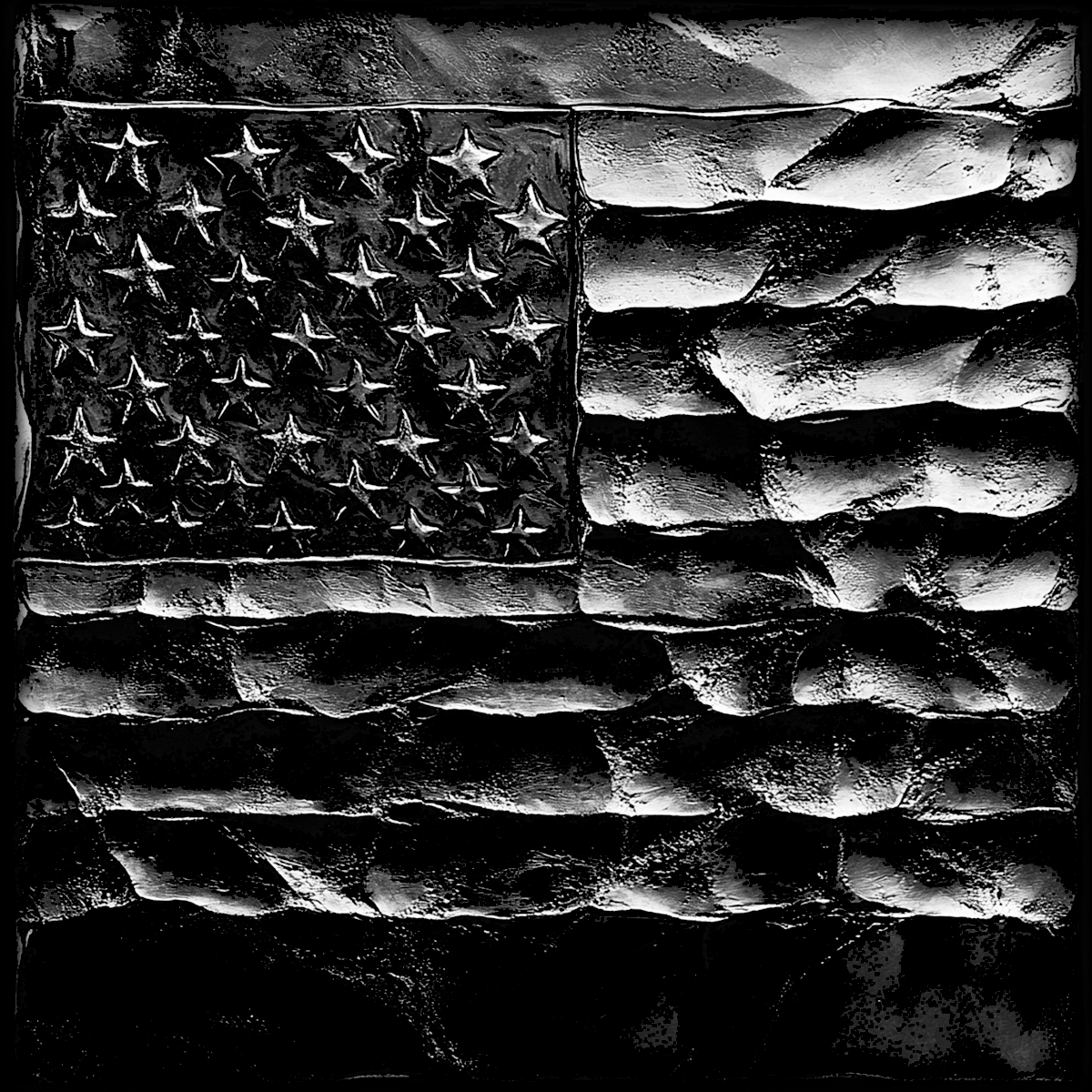 Square Slate Coaster "American Flag"