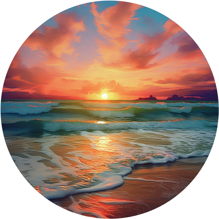 4" Round Ceramic Coaster - Beach/Vacation Theme