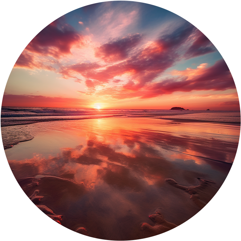 4" Round Ceramic Coaster - Beach/Vacation Theme