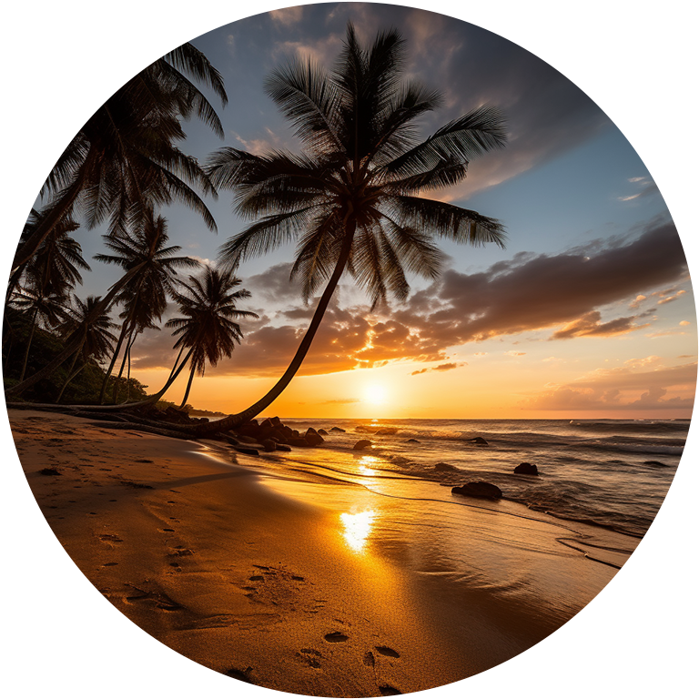 4" Round Ceramic Coaster - Beach/Vacation Theme