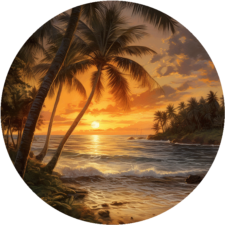 4" Round Ceramic Coaster - Beach/Vacation Theme