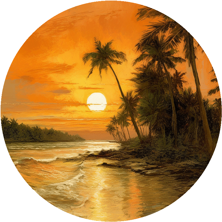 4" Round Ceramic Coaster - Beach/Vacation Theme