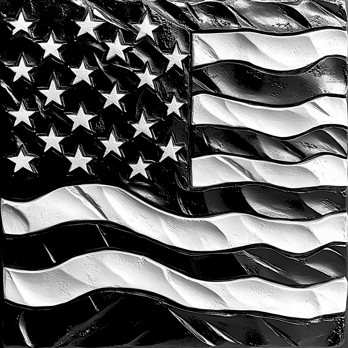 Square Slate Coaster "American Flag"