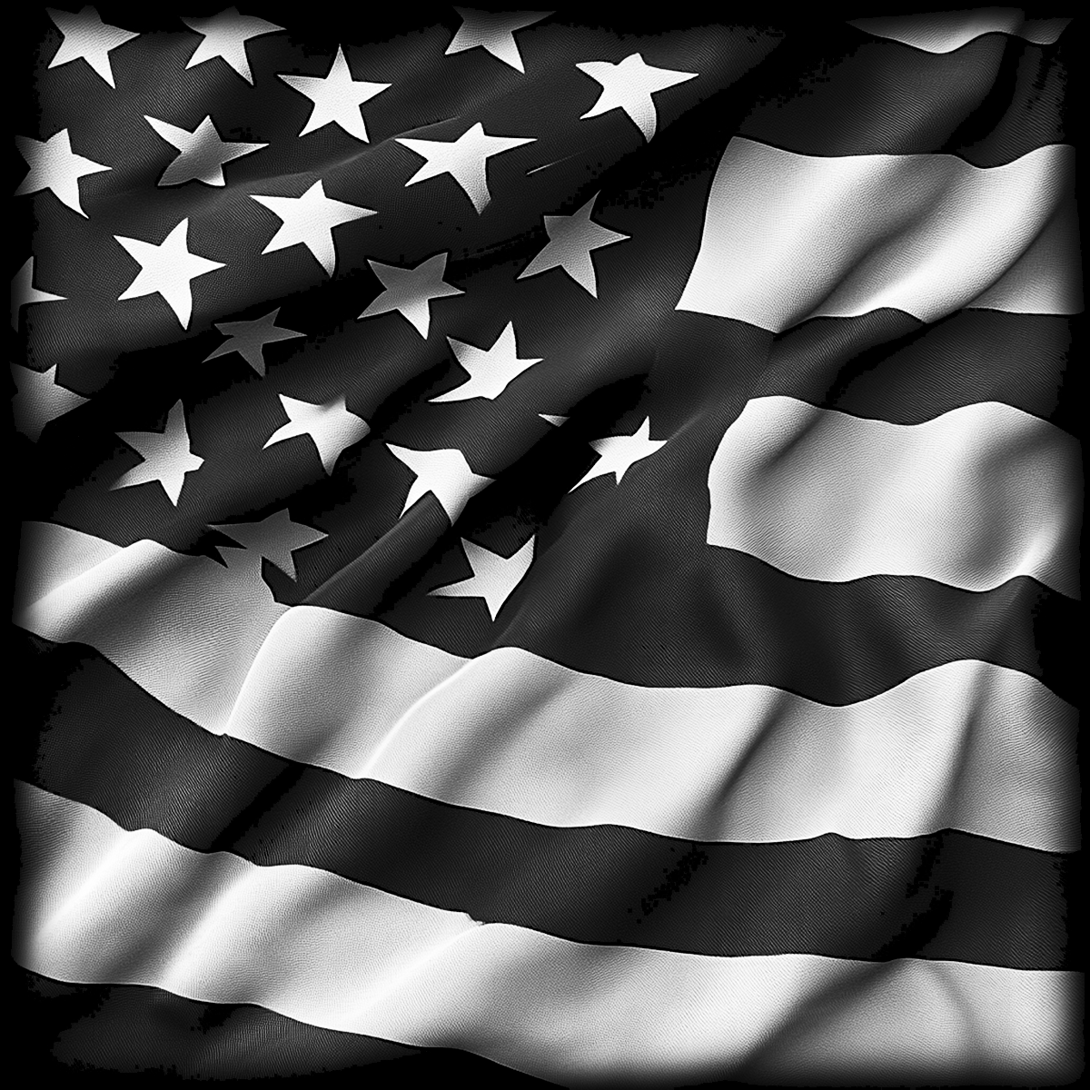 Square Slate Coaster "American Flag"