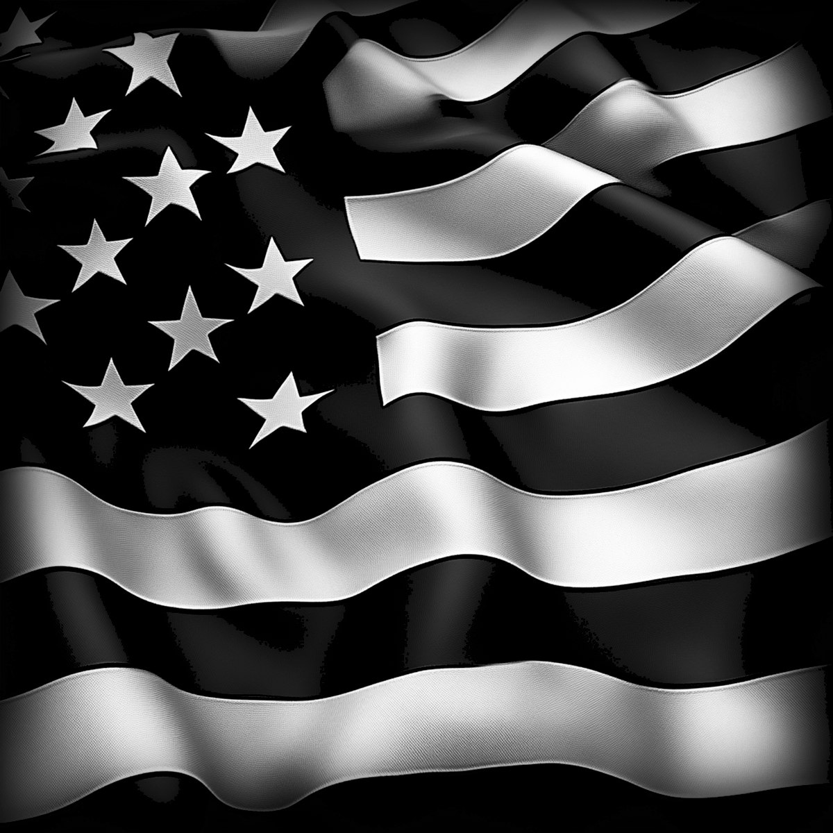 Square Slate Coaster "American Flag"