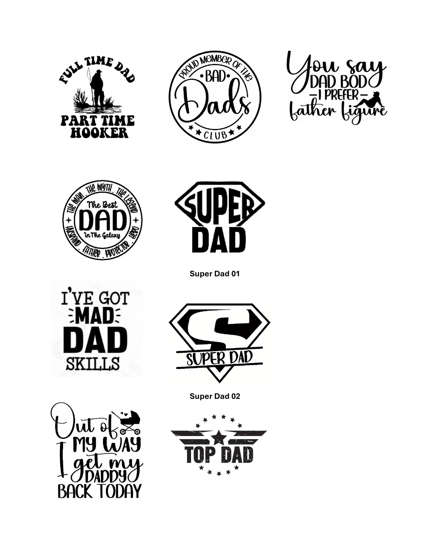1.5oz Dad Shot Glass - Set of 4