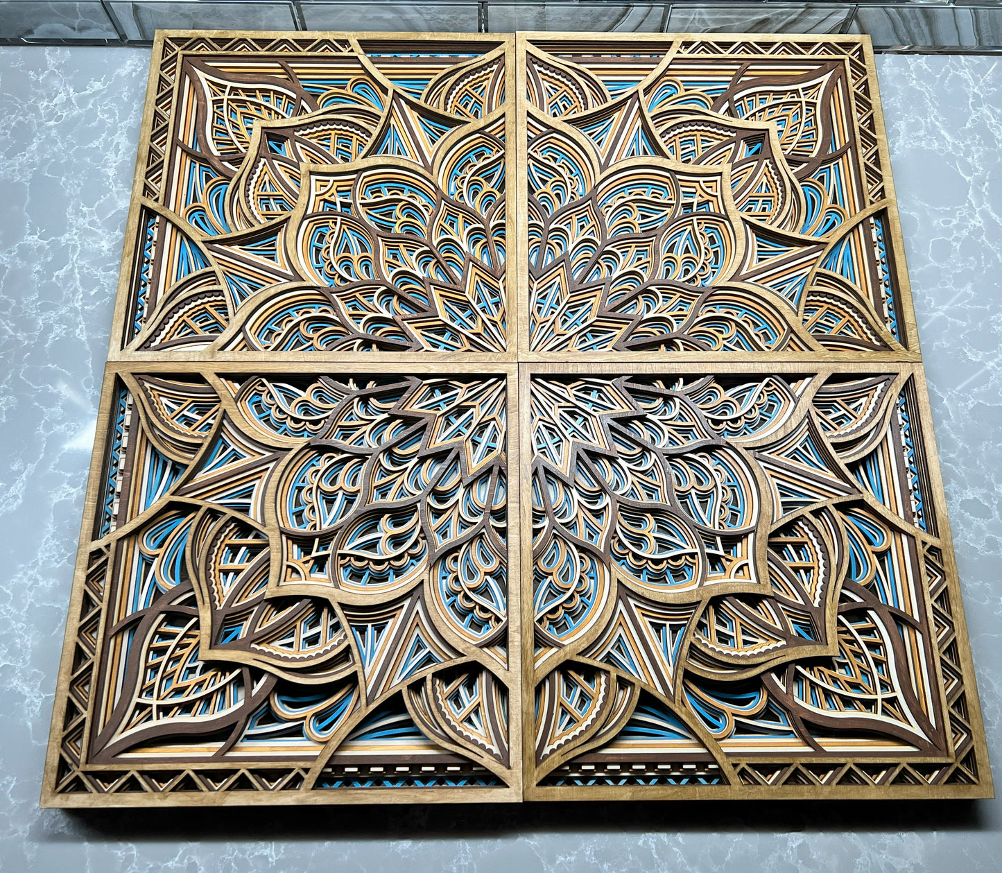 4-Section Multi-Color Mandala