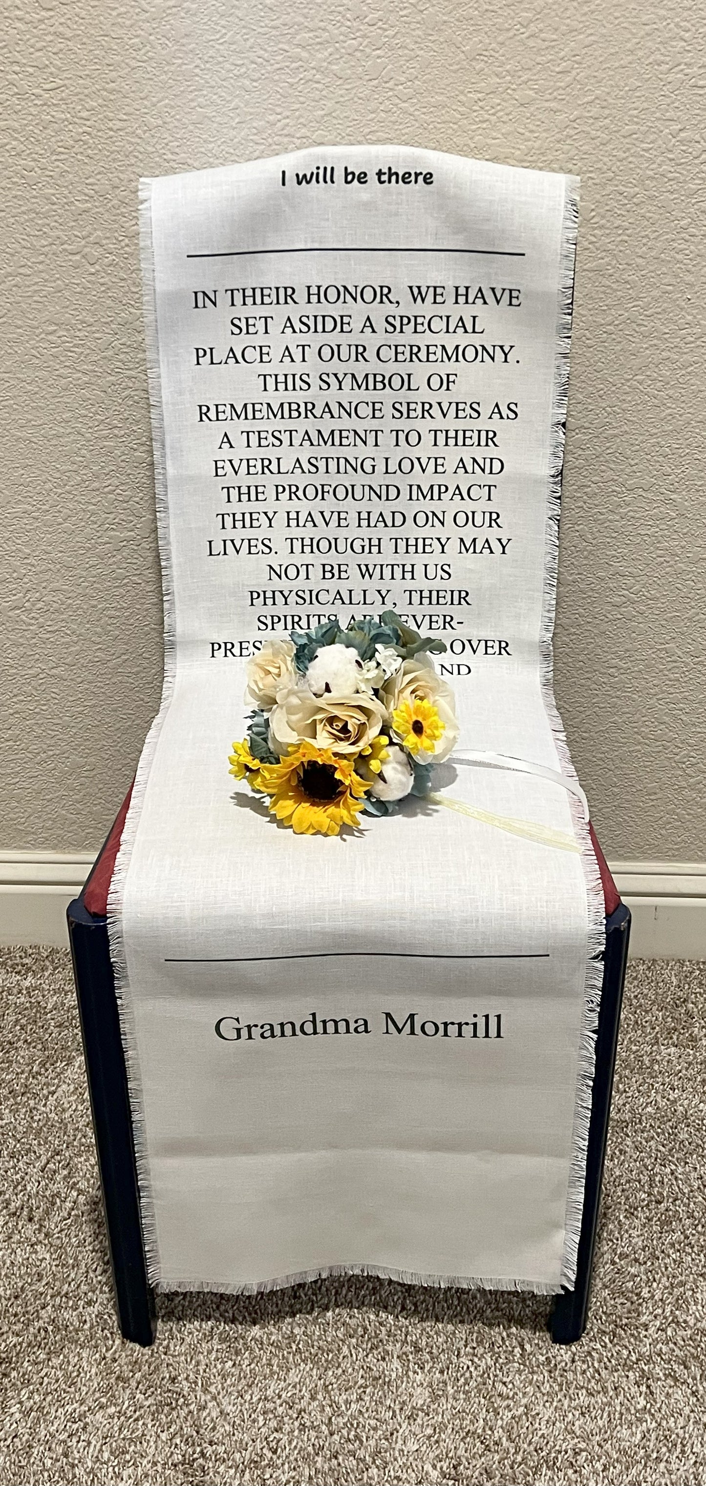 Custom Wedding Memorial Chair Sign