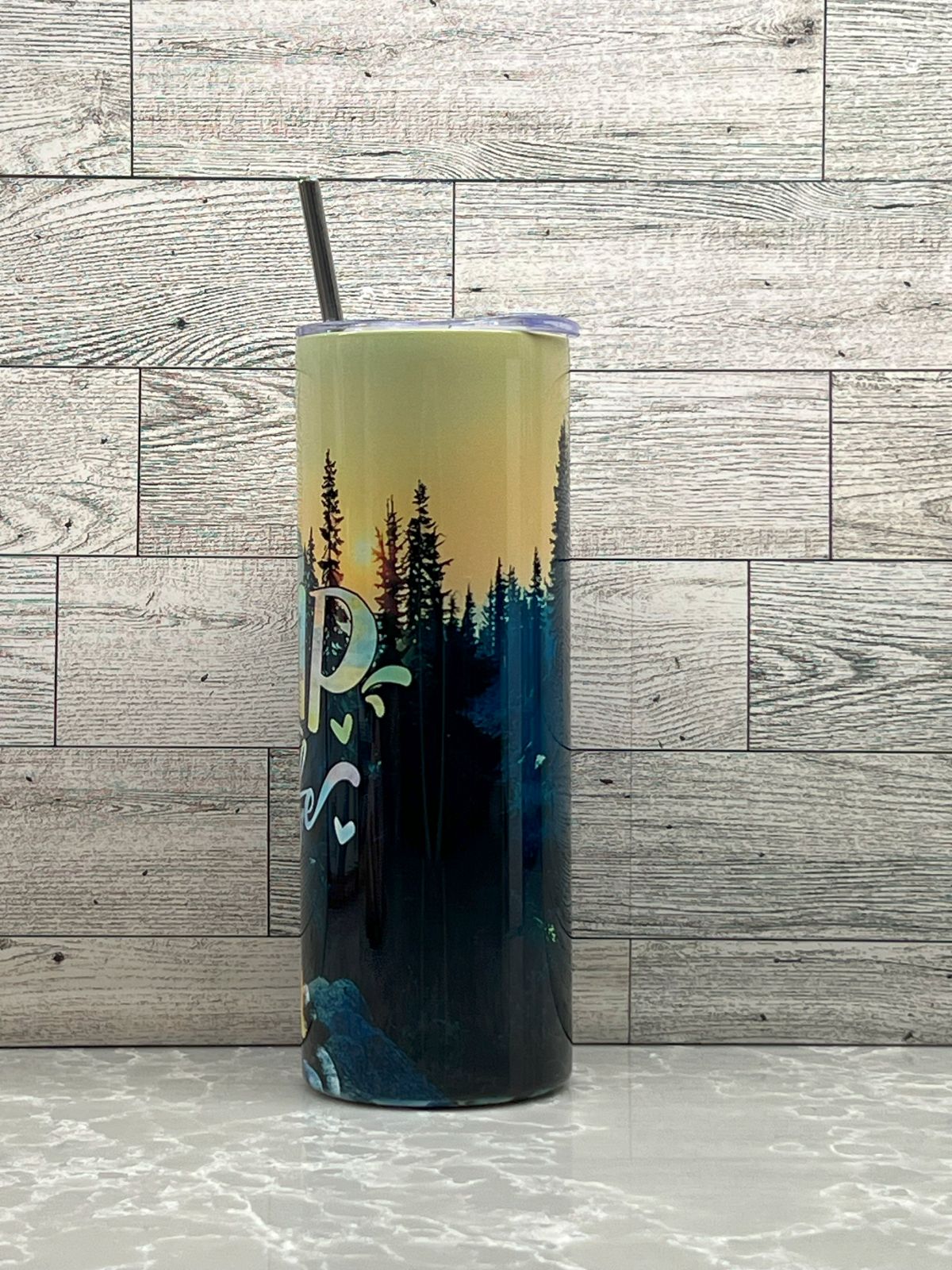 20oz Stainless Steel Tumbler "Camp Life"
