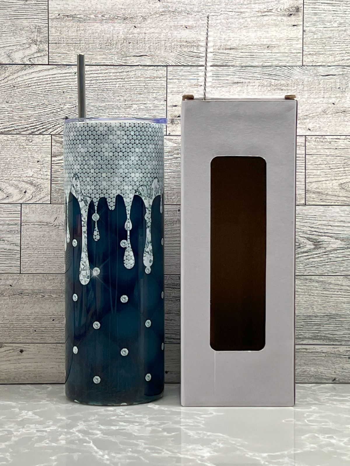 20oz Stainless Steel Tumbler "Black Diamond"