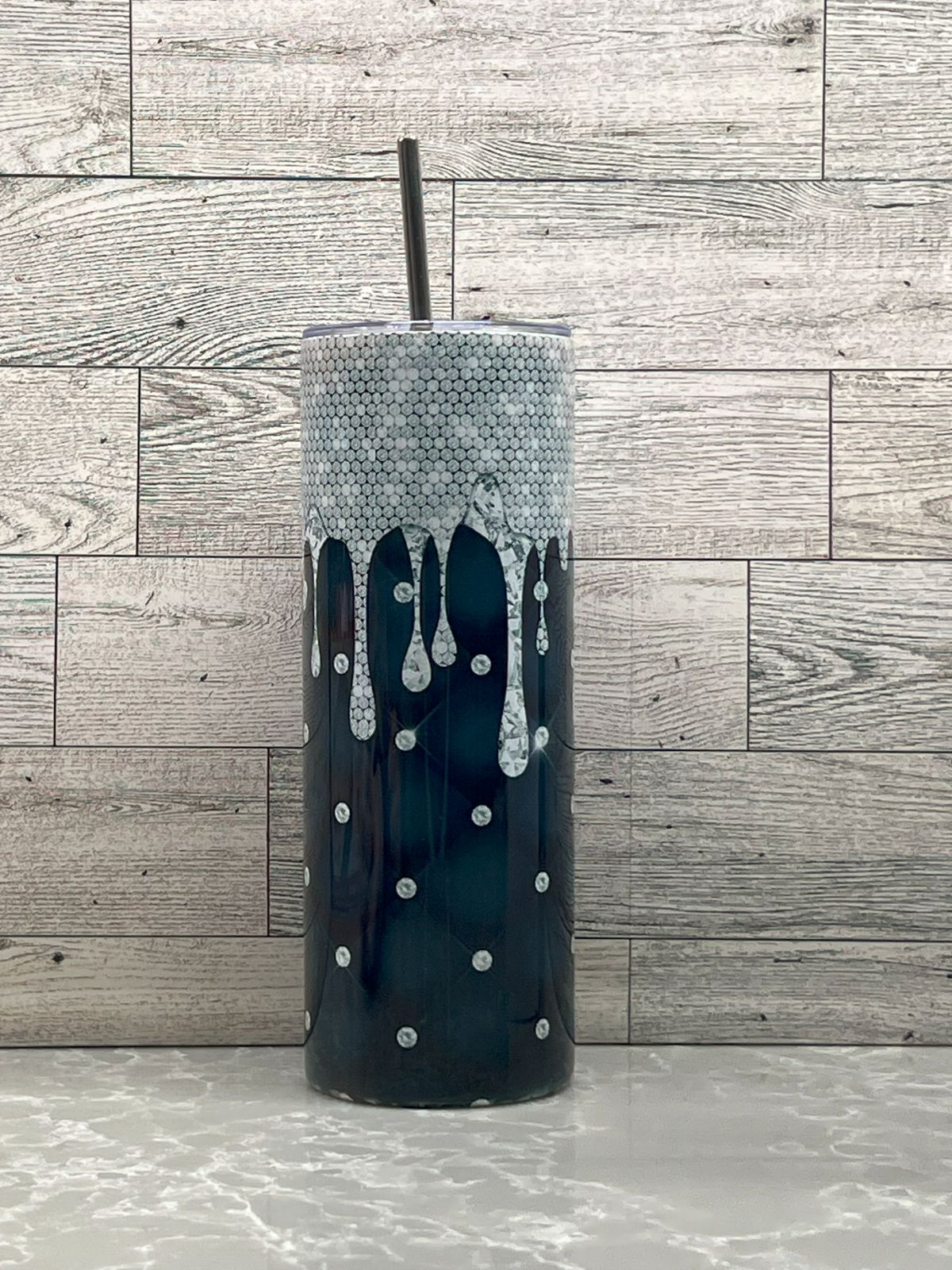 20oz Stainless Steel Tumbler "Black Diamond"