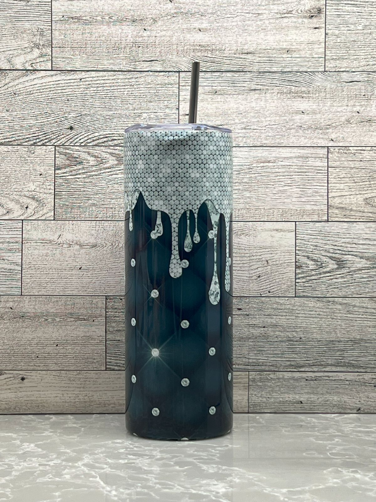20oz Stainless Steel Tumbler "Black Diamond"