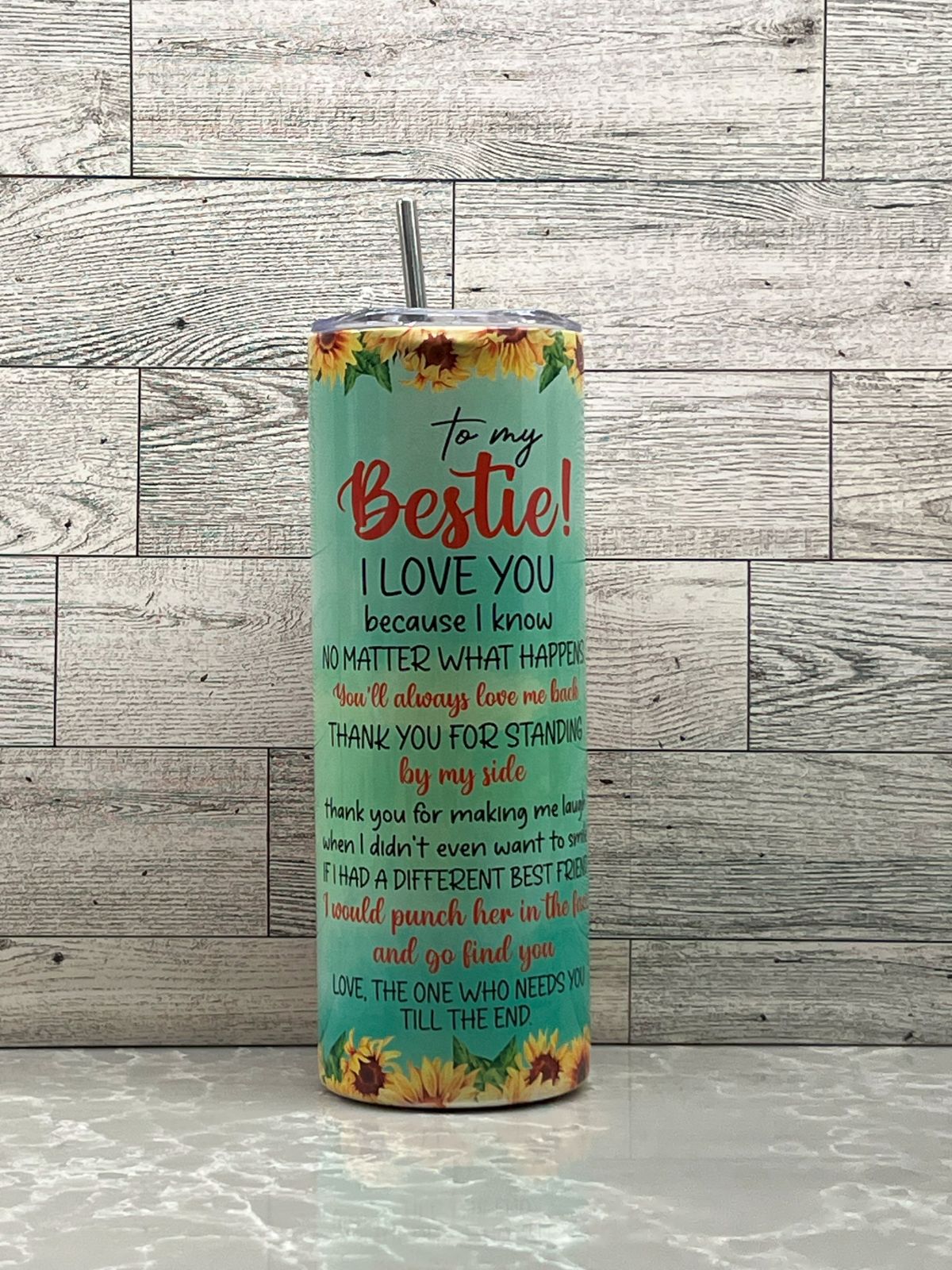 20oz Stainless Steel Tumbler "Bestie"
