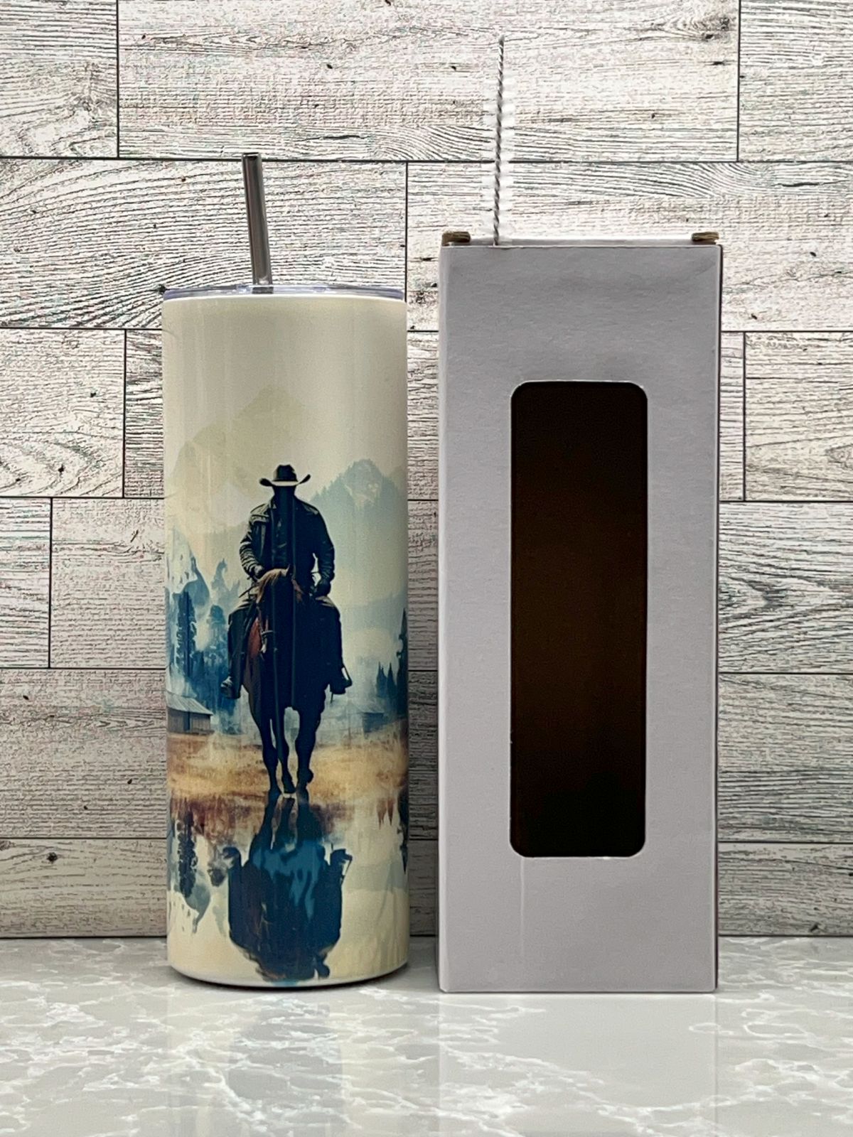 20oz Stainless Steel Tumbler "Cowboy" – Sunshine Graphics