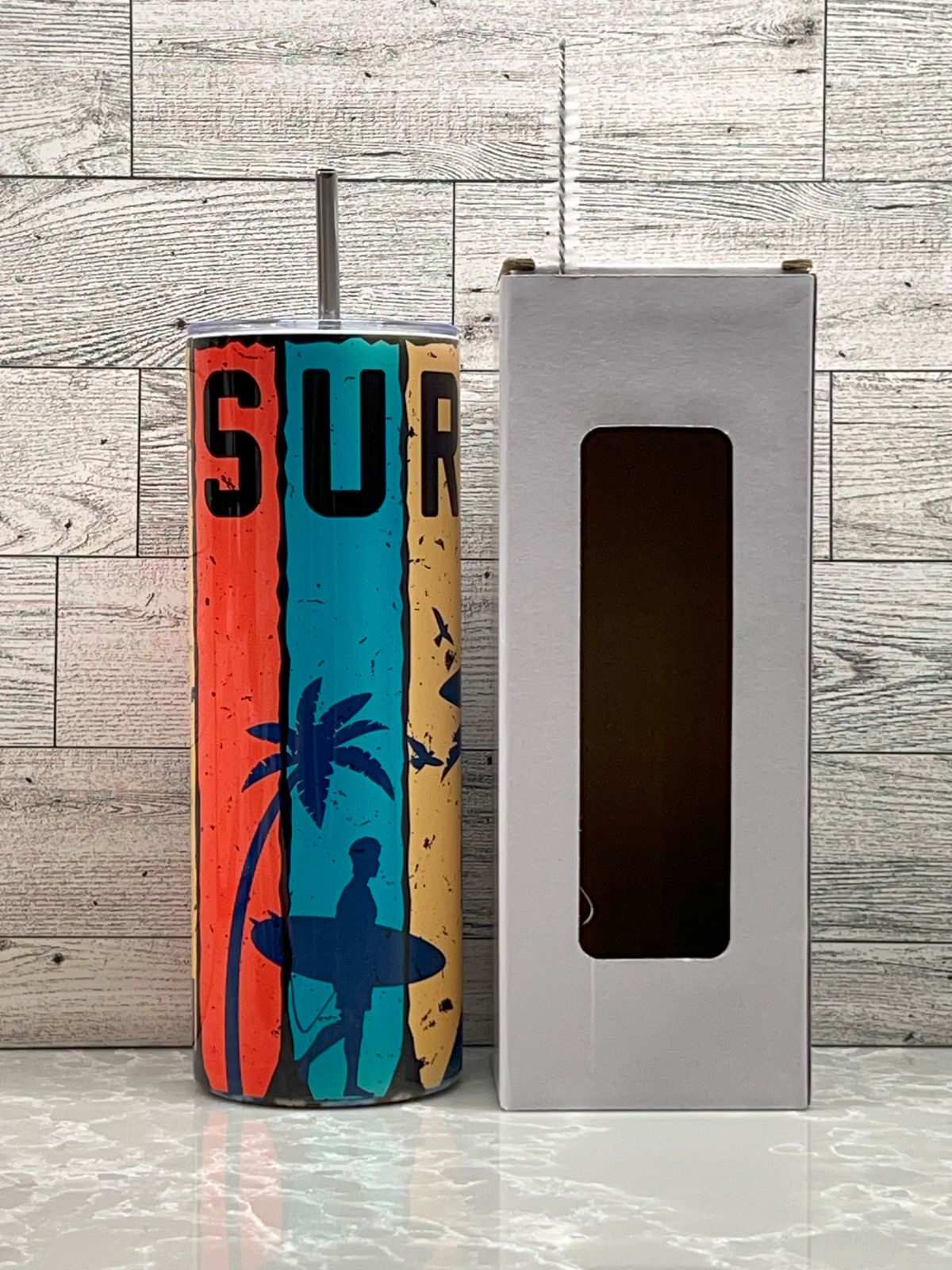 20oz Stainless Steel Tumbler "Surfing"