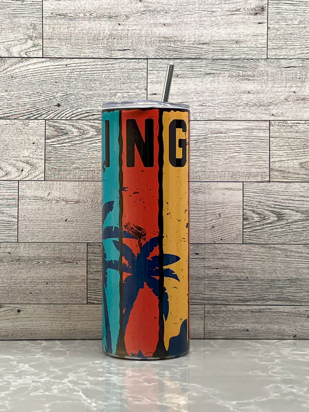 20oz Stainless Steel Tumbler "Surfing"