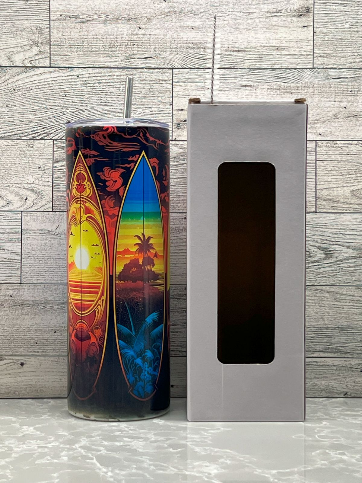 20oz Stainless Steel Tumbler "Surf Boards"