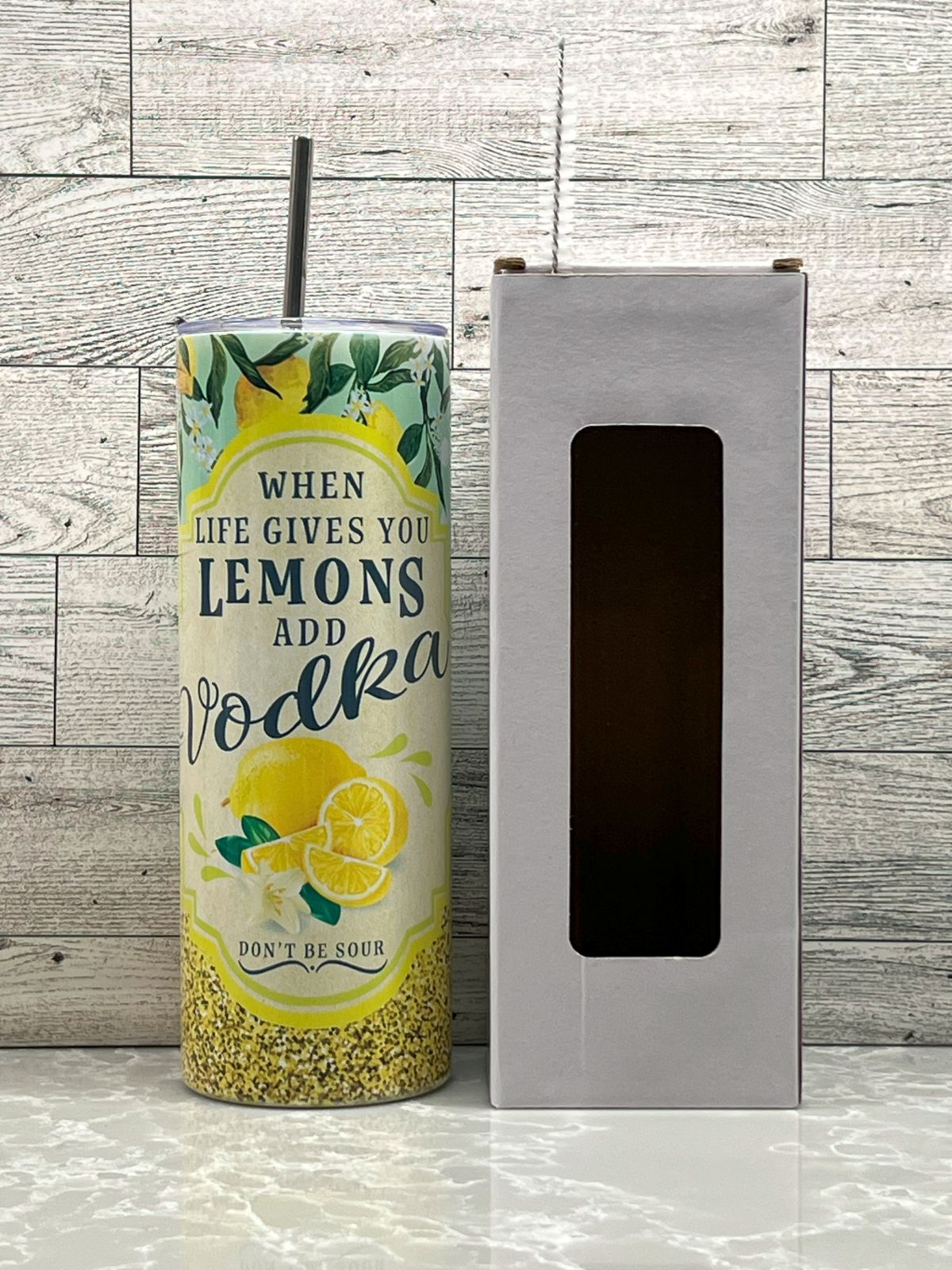 20oz Stainless Steel Tumbler "Lemons & Vodka"