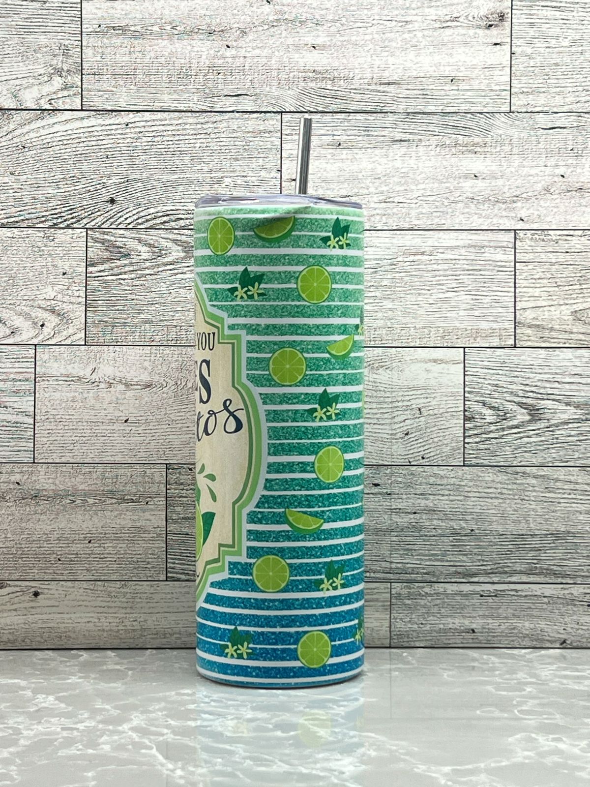 20oz Stainless Steel Tumbler "Limes & Mojitos"