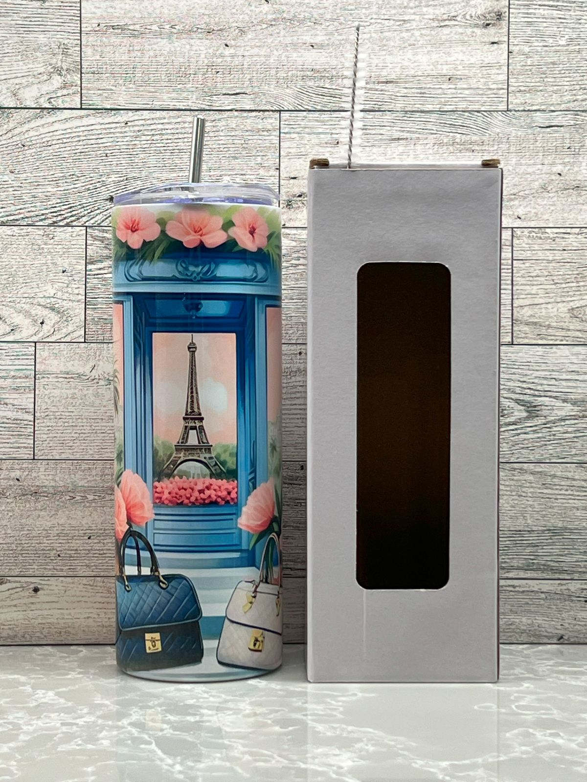 20oz Stainless Steel Tumbler "Paris Store"