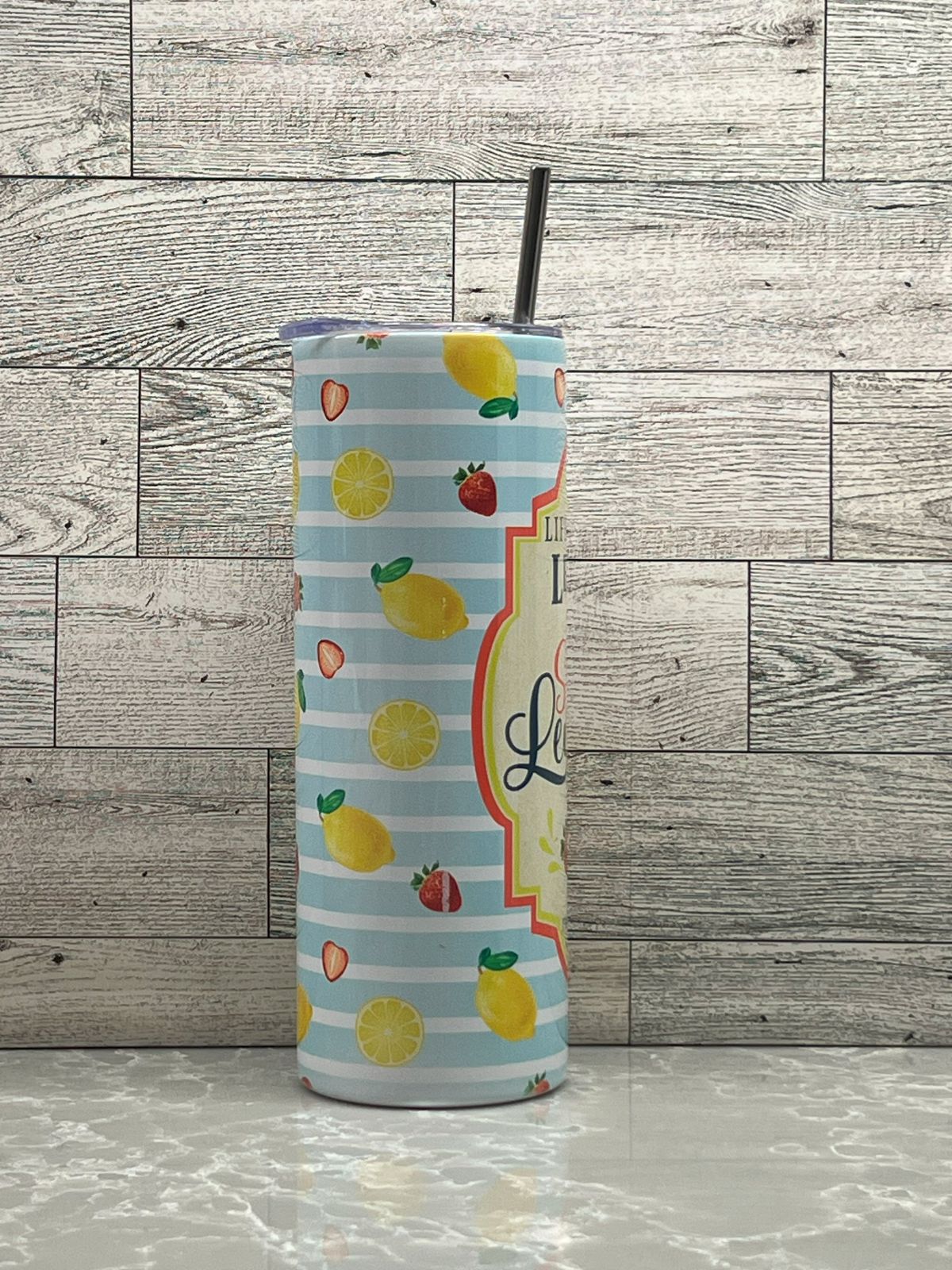 20oz Stainless Steel Tumbler "Strawberry Lemonade"