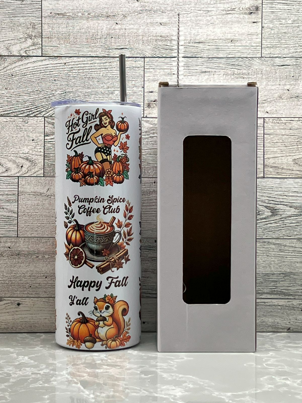 20oz Stainless Steel Tumbler "Hot Girl Fall"