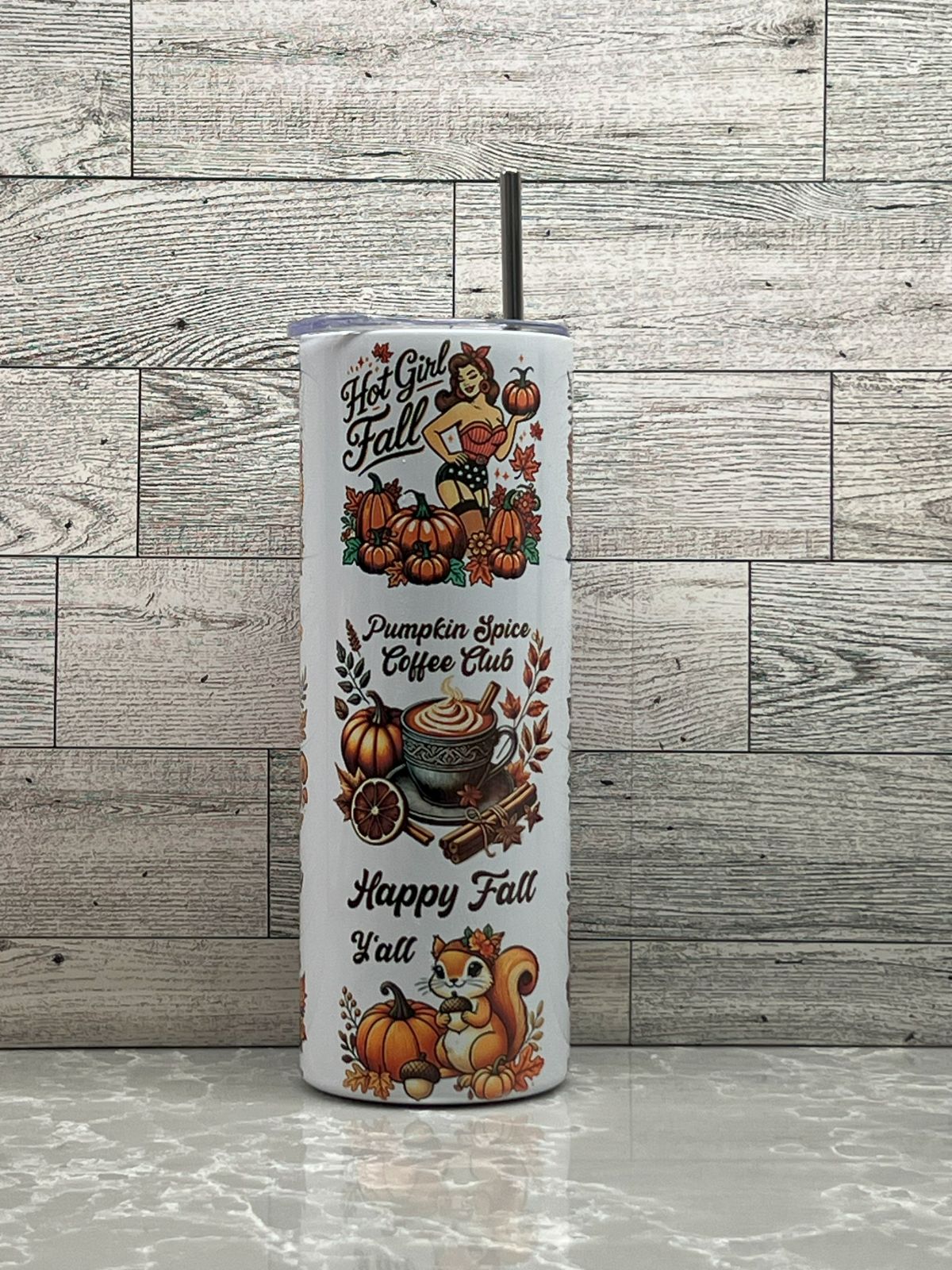 20oz Stainless Steel Tumbler "Hot Girl Fall"