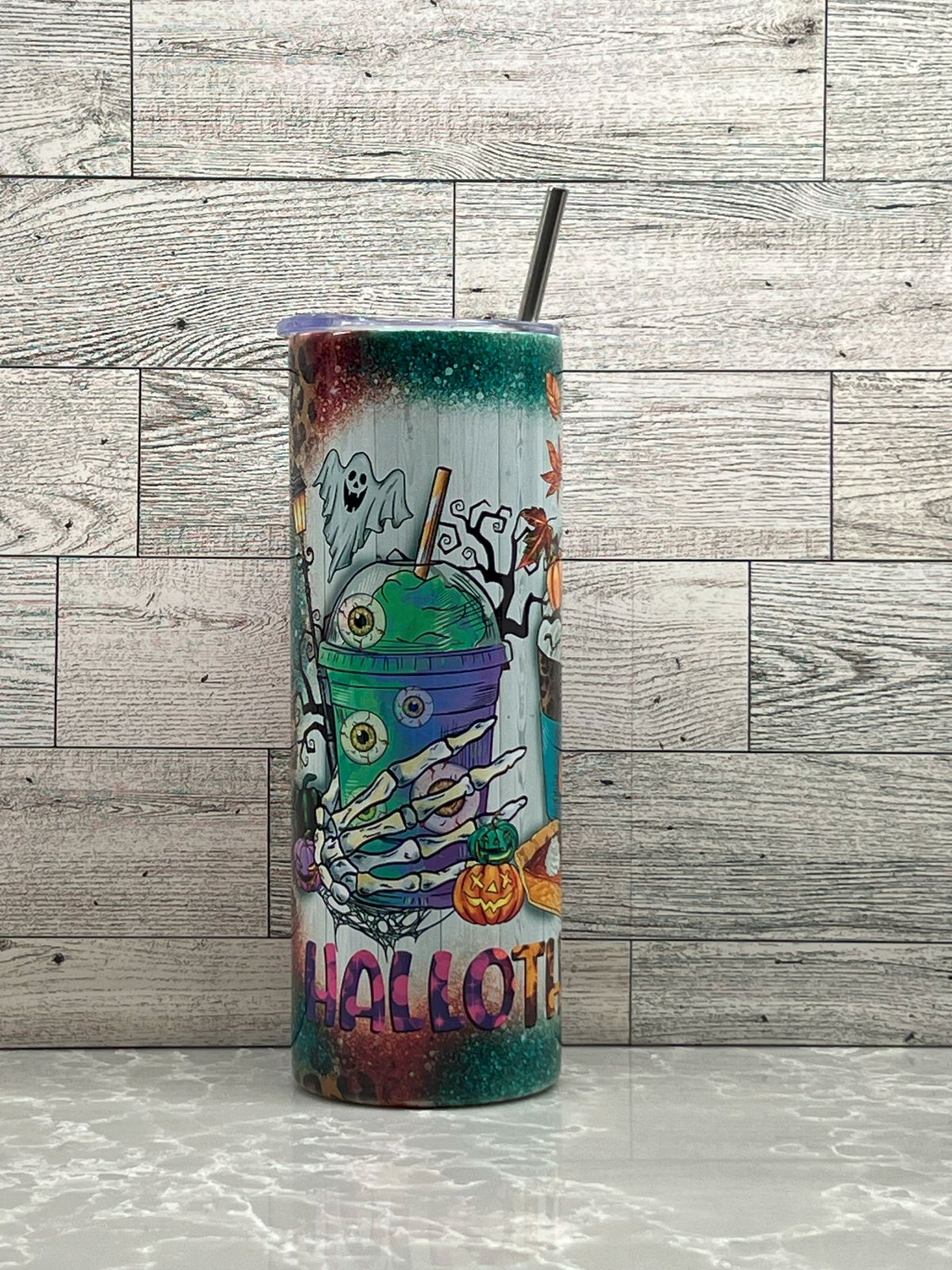20oz Stainless Steel Tumbler "HallowThanksChristmas"