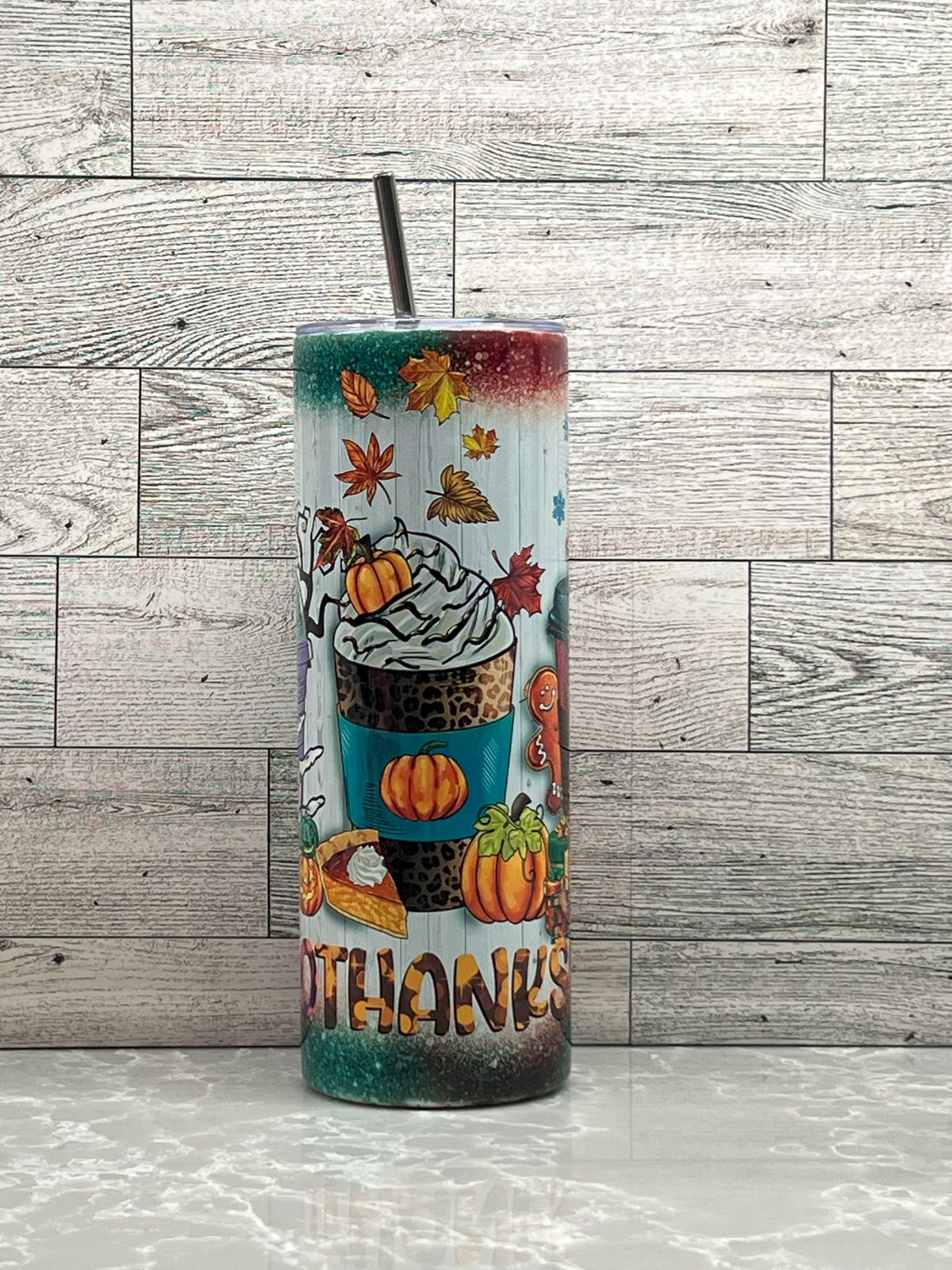 20oz Stainless Steel Tumbler "HallowThanksChristmas"