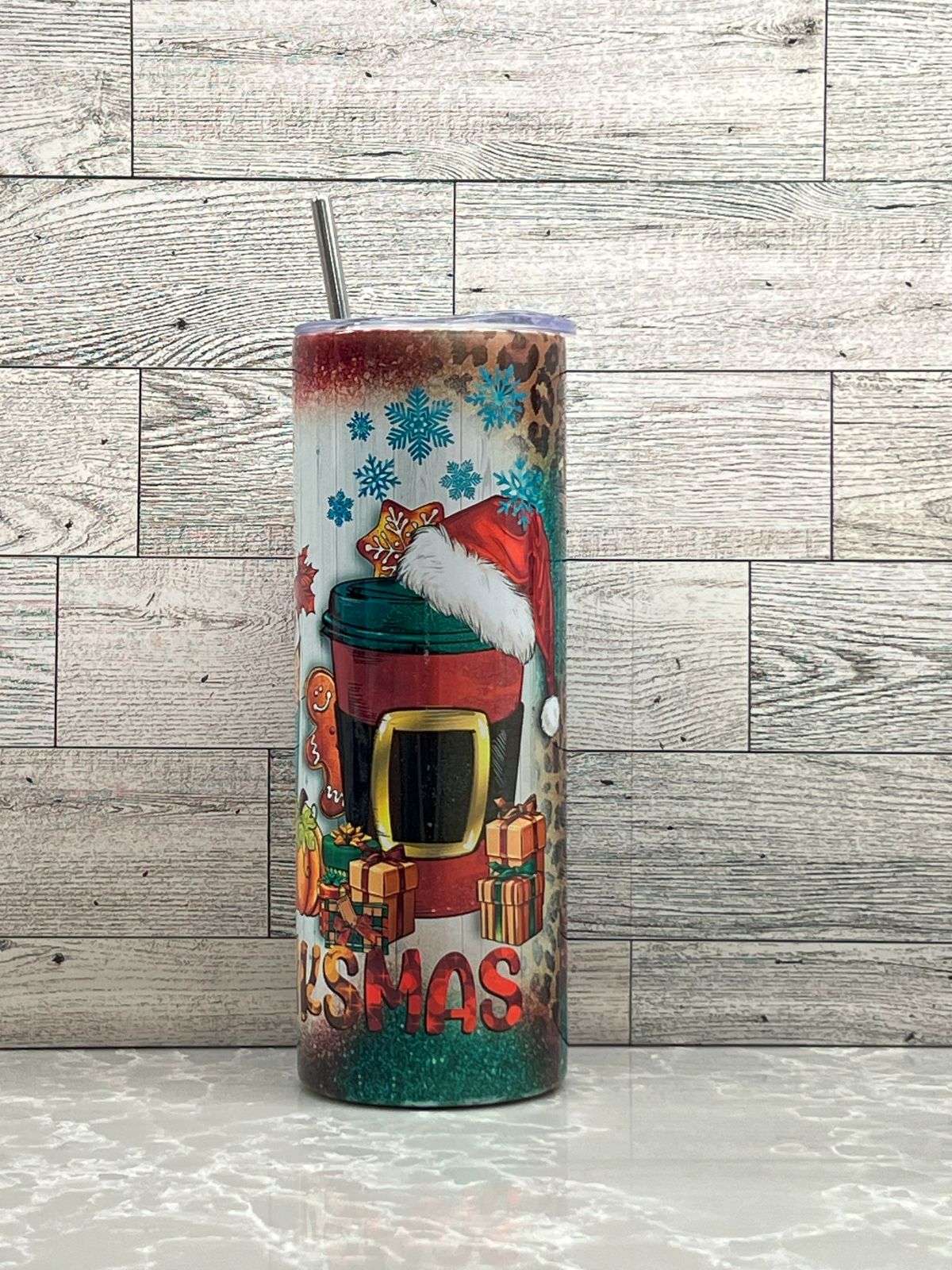20oz Stainless Steel Tumbler "HallowThanksChristmas"