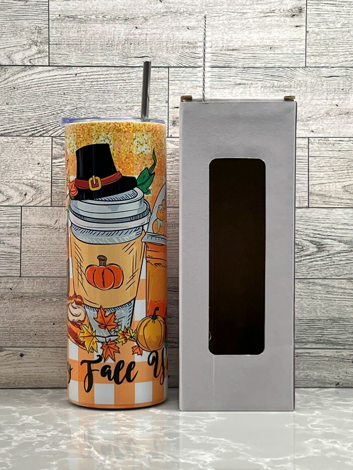 20oz Stainless Steel Tumbler "Happy Fall Ya'll"