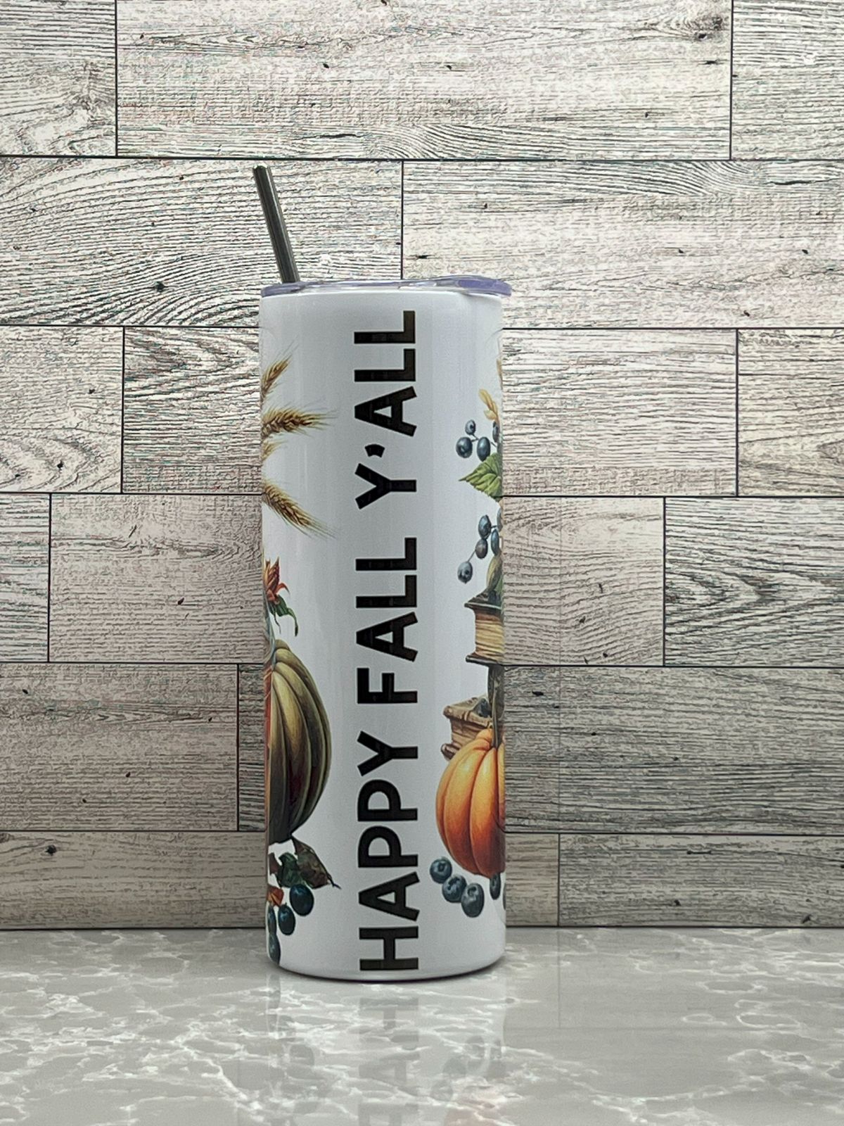 20oz Stainless Steel Tumbler "Happy Fall_02"