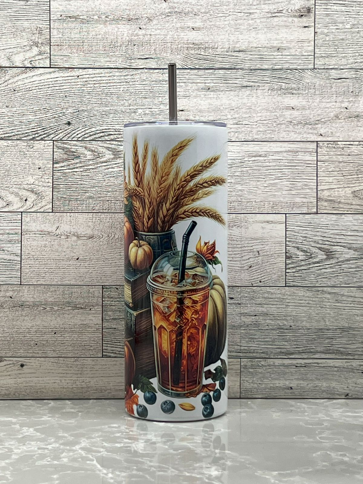 20oz Stainless Steel Tumbler "Happy Fall_02"