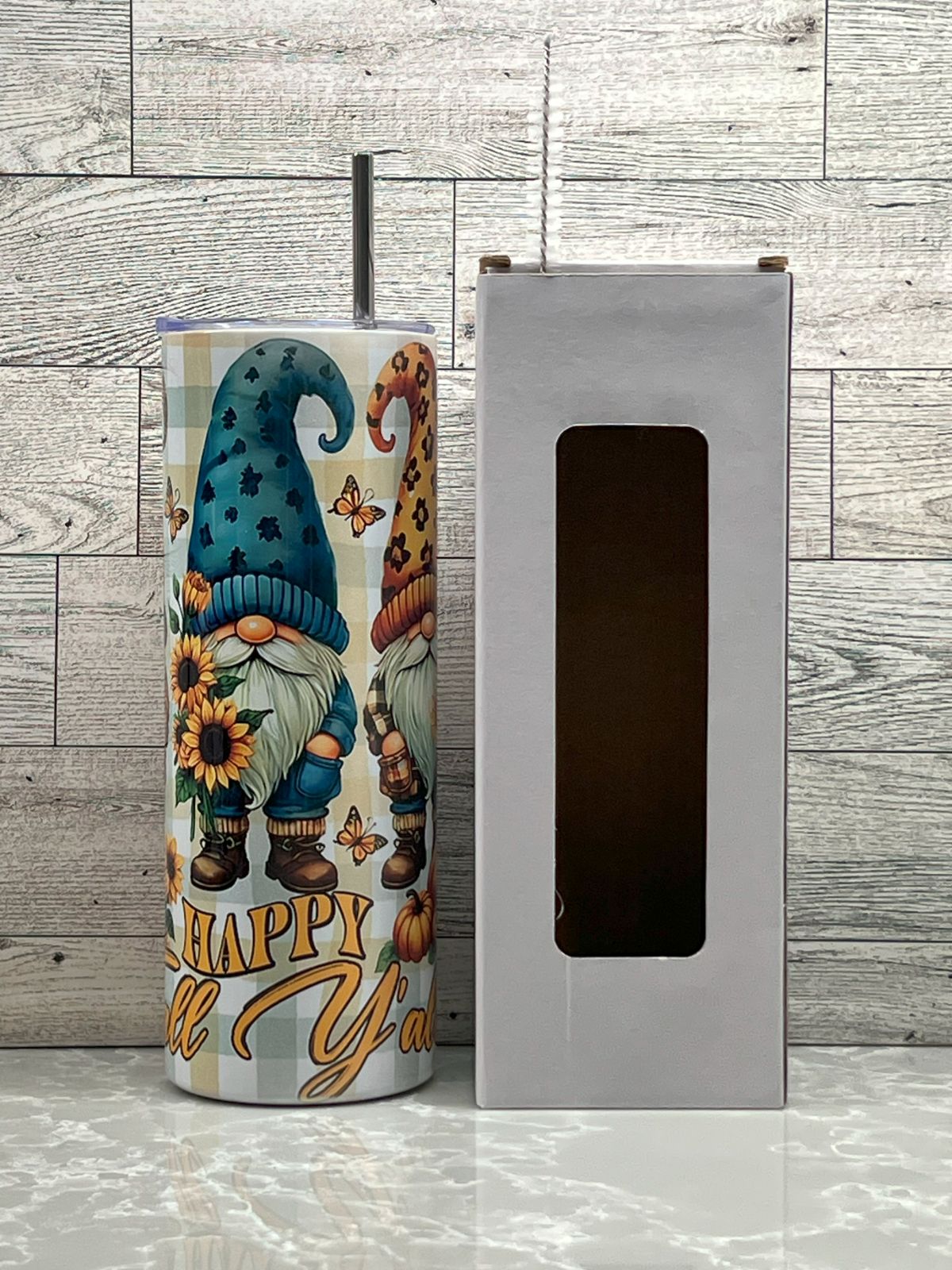 20oz Stainless Steel Tumbler "Happy Fall_03"