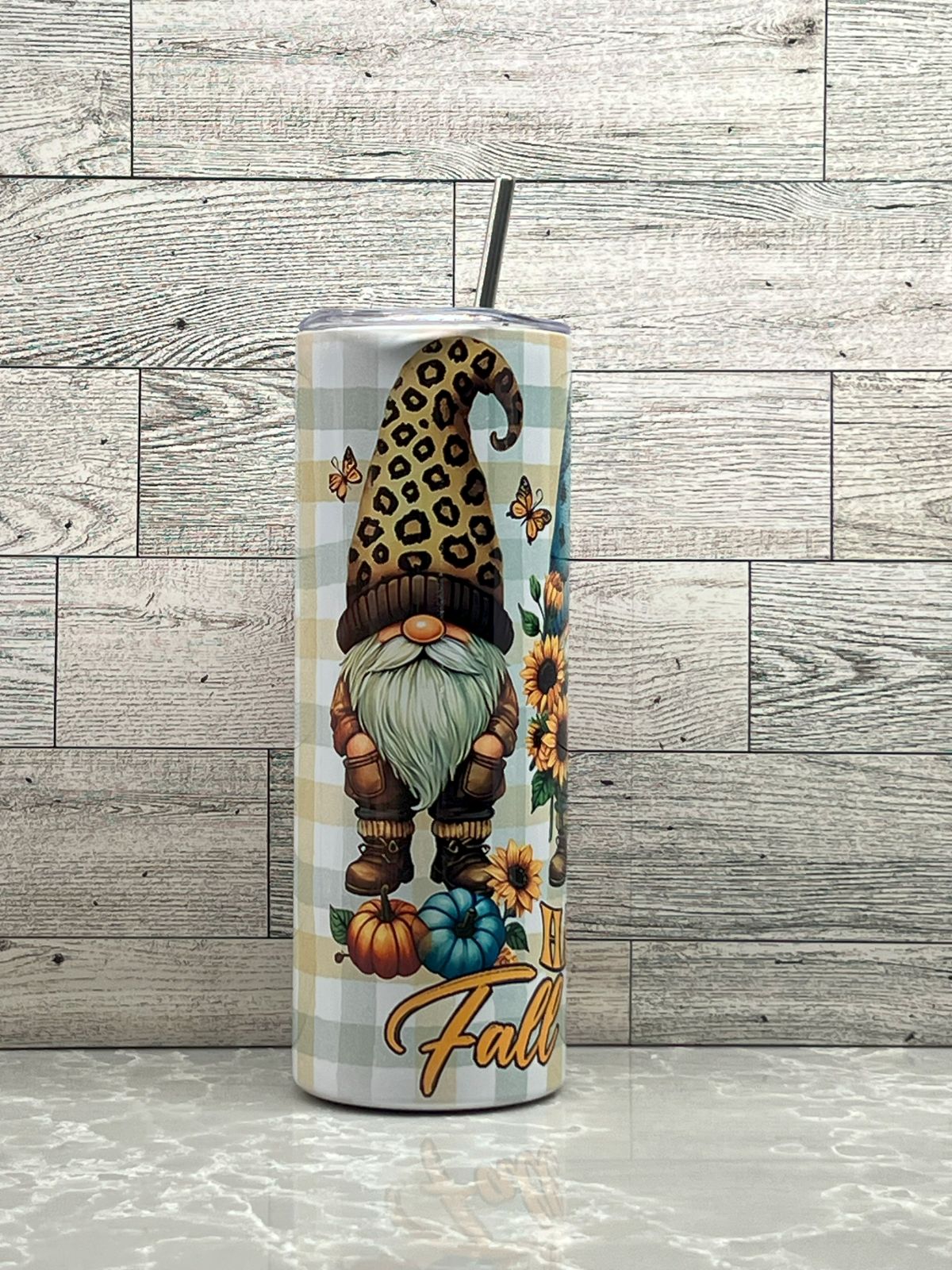 20oz Stainless Steel Tumbler "Happy Fall_03"