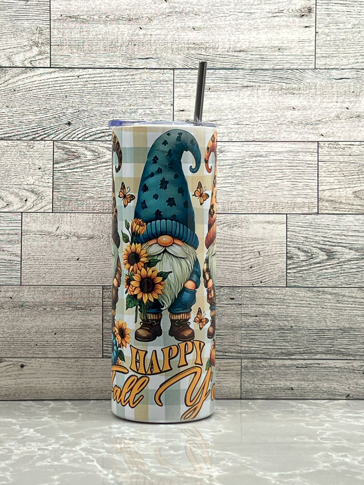 20oz Stainless Steel Tumbler "Happy Fall_03"