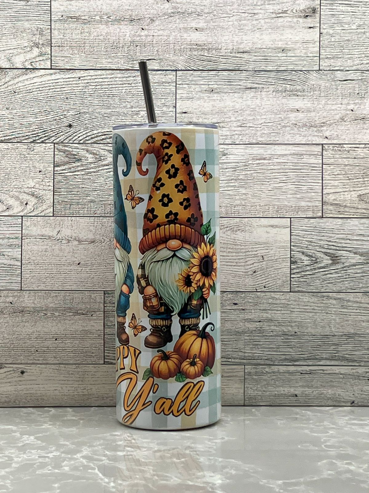 20oz Stainless Steel Tumbler "Happy Fall_03"