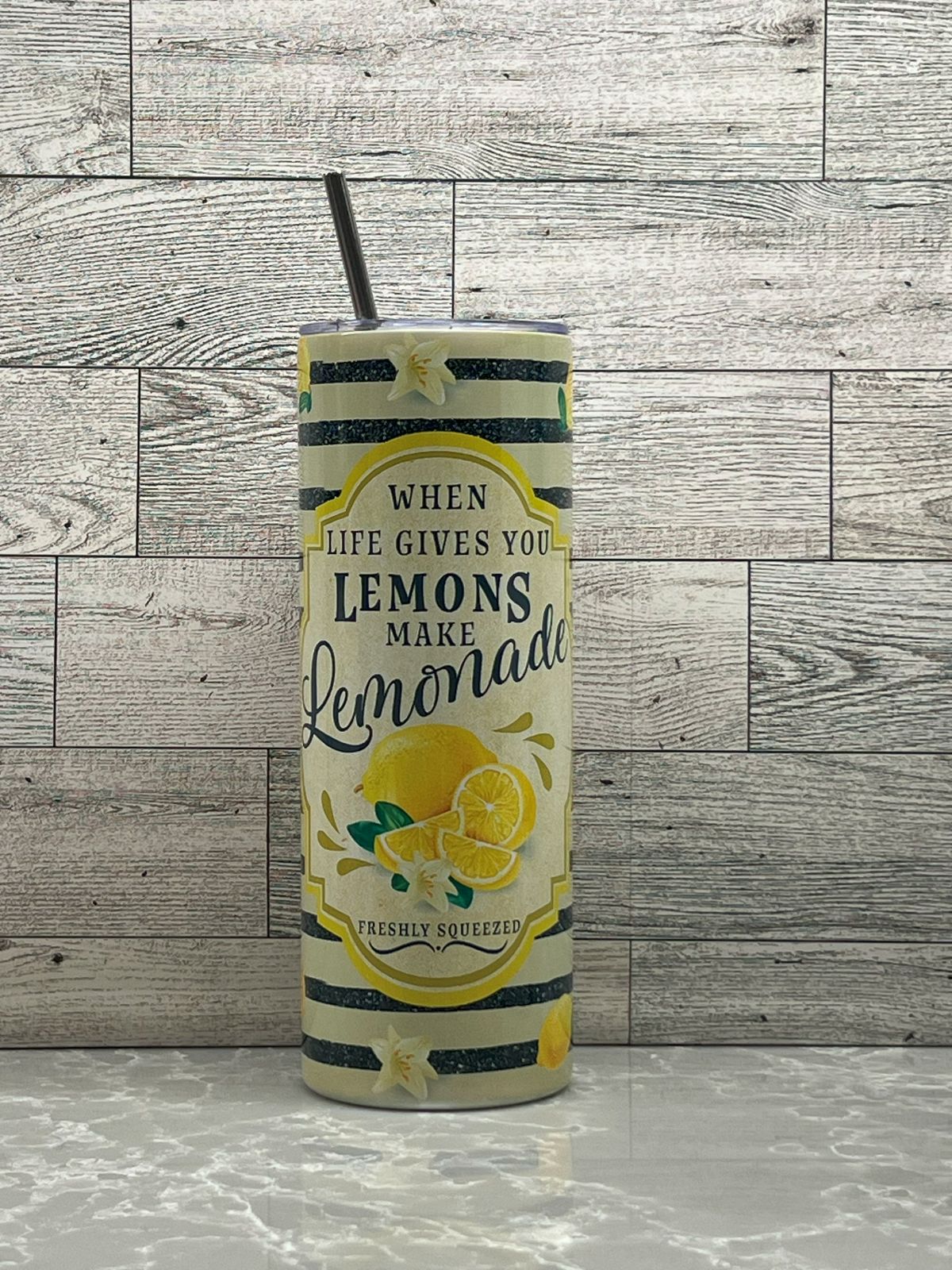 20oz Stainless Steel Tumbler "Lemonade"